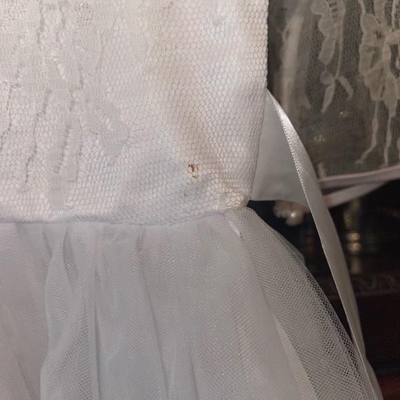 TipTop Girls White Formal Dress Tulle skirt Sz 10 wedding flowergirl homecoming - Picture 8 of 8